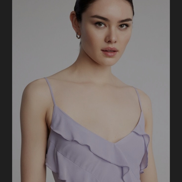 Dynamite Lilac V-neckline Maxi Dress with Ruffles, Size XXS - Picture 5 of 6